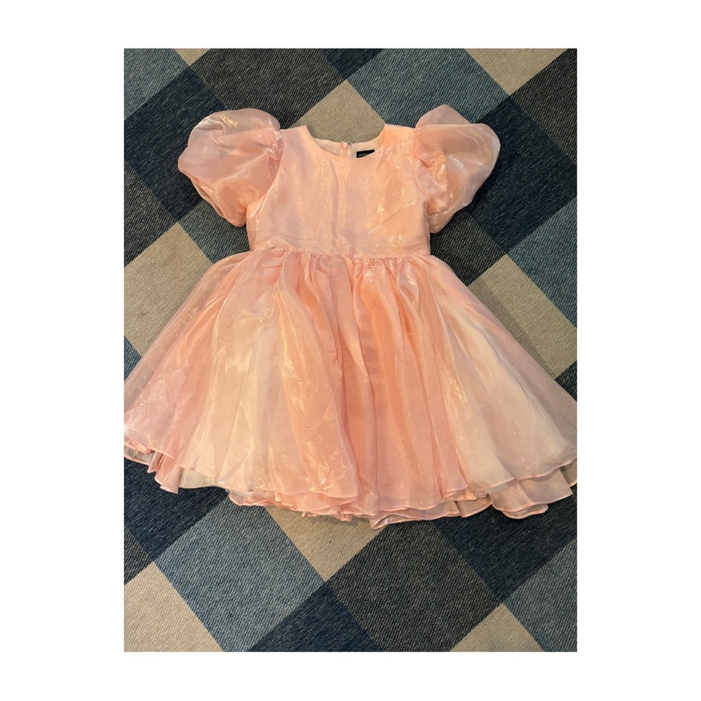 Bardot Junior Pink Puff Sleeve Dress Sz 14